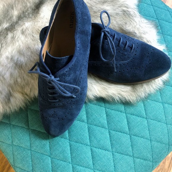 SUSINA Ebbi Blue Suede Oxford Loafer - size 9 EUC - Picture 4 of 14